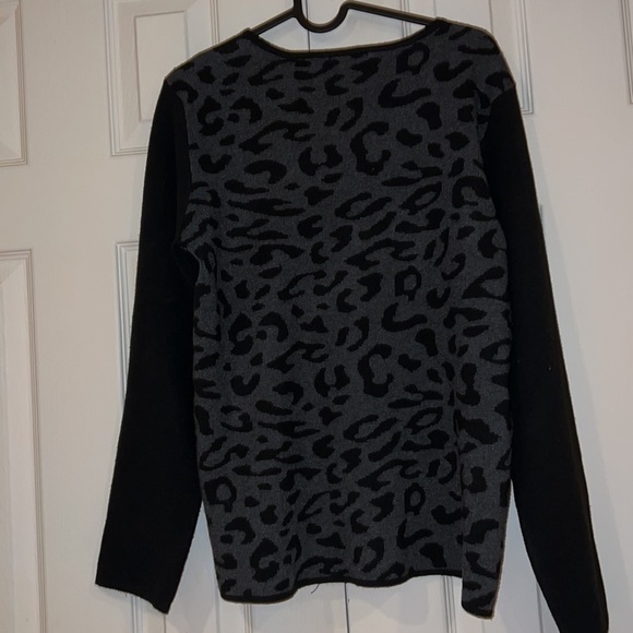 Vex & Co black grey zipper Pull cardigan sweater Sz L - Picture 4 of 12